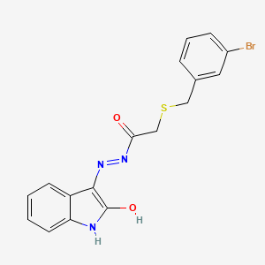 molecular formula C17H14BrN3O2S B6034351 2-[(3-bromobenzyl)thio]-N'-(2-oxo-1,2-dihydro-3H-indol-3-ylidene)acetohydrazide 