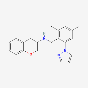 3,4-dihydro-2H-chromen-3-yl[2,4-dimethyl-6-(1H-pyrazol-1-yl)benzyl]amine