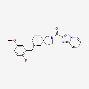 molecular formula C24H27FN4O2 B6034379 7-(2-fluoro-5-methoxybenzyl)-2-(imidazo[1,2-a]pyridin-2-ylcarbonyl)-2,7-diazaspiro[4.5]decane 