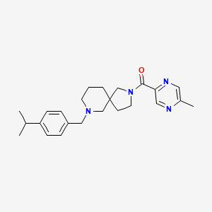 molecular formula C24H32N4O B6034390 7-(4-isopropylbenzyl)-2-[(5-methyl-2-pyrazinyl)carbonyl]-2,7-diazaspiro[4.5]decane 
