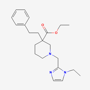 molecular formula C22H31N3O2 B6034448 ethyl 1-[(1-ethyl-1H-imidazol-2-yl)methyl]-3-(2-phenylethyl)-3-piperidinecarboxylate 