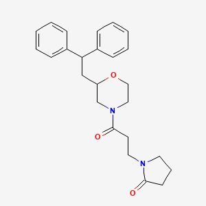 molecular formula C25H30N2O3 B6034467 1-{3-[2-(2,2-diphenylethyl)-4-morpholinyl]-3-oxopropyl}-2-pyrrolidinone 