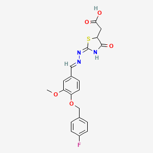 [2-({4-[(4-fluorobenzyl)oxy]-3-methoxybenzylidene}hydrazono)-4-oxo-1,3-thiazolidin-5-yl]acetic acid