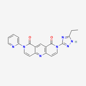 molecular formula C20H15N7O2 B6034479 2-(3-ethyl-1H-1,2,4-triazol-5-yl)-8-(2-pyridinyl)pyrido[4,3-b]-1,6-naphthyridine-1,9(2H,8H)-dione 