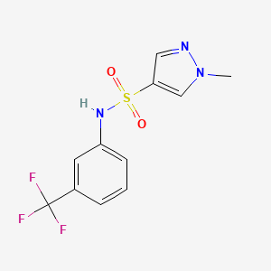 molecular formula C11H10F3N3O2S B6034484 1-methyl-N-[3-(trifluoromethyl)phenyl]-1H-pyrazole-4-sulfonamide 