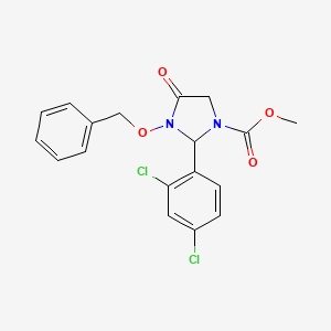 molecular formula C18H16Cl2N2O4 B6034492 methyl 3-(benzyloxy)-2-(2,4-dichlorophenyl)-4-oxoimidazolidine-1-carboxylate 