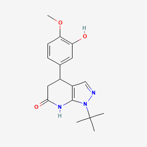1-tert-butyl-4-(3-hydroxy-4-methoxyphenyl)-1,4,5,7-tetrahydro-6H-pyrazolo[3,4-b]pyridin-6-one