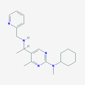 molecular formula C20H29N5 B6034520 N-cyclohexyl-N,4-dimethyl-5-{1-[(2-pyridinylmethyl)amino]ethyl}-2-pyrimidinamine 