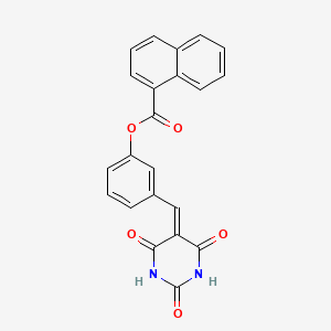 molecular formula C22H14N2O5 B6034523 3-[(2,4,6-trioxotetrahydro-5(2H)-pyrimidinylidene)methyl]phenyl 1-naphthoate 