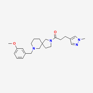 molecular formula C23H32N4O2 B6034531 7-(3-methoxybenzyl)-2-[3-(1-methyl-1H-pyrazol-4-yl)propanoyl]-2,7-diazaspiro[4.5]decane 