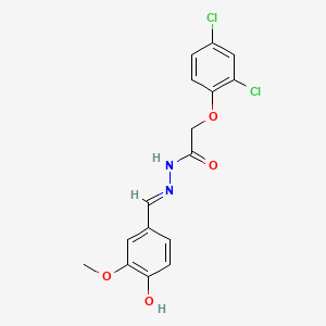 molecular formula C16H14Cl2N2O4 B603454 2-(2,4-dichlorophenoxy)-N'-(4-hydroxy-3-methoxybenzylidene)acetohydrazide CAS No. 54918-93-3