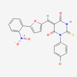 1-(4-bromophenyl)-5-{[5-(2-nitrophenyl)-2-furyl]methylene}-2-thioxodihydro-4,6(1H,5H)-pyrimidinedione