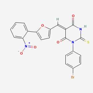 molecular formula C21H12BrN3O5S B6034547 1-(4-bromophenyl)-5-{[5-(2-nitrophenyl)-2-furyl]methylene}-2-thioxodihydro-4,6(1H,5H)-pyrimidinedione 