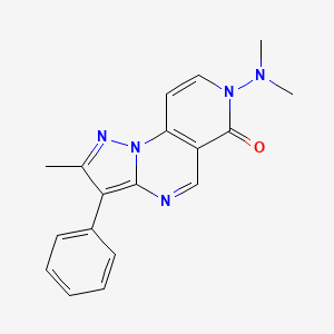 molecular formula C18H17N5O B6034571 7-(dimethylamino)-2-methyl-3-phenylpyrazolo[1,5-a]pyrido[3,4-e]pyrimidin-6(7H)-one 