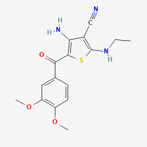 molecular formula C16H17N3O3S B6034573 4-amino-5-(3,4-dimethoxybenzoyl)-2-(ethylamino)-3-thiophenecarbonitrile 