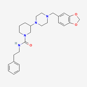 molecular formula C26H34N4O3 B6034577 3-[4-(1,3-benzodioxol-5-ylmethyl)-1-piperazinyl]-N-(2-phenylethyl)-1-piperidinecarboxamide 