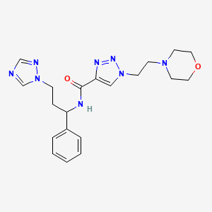 molecular formula C20H26N8O2 B6034591 1-[2-(4-morpholinyl)ethyl]-N-[1-phenyl-3-(1H-1,2,4-triazol-1-yl)propyl]-1H-1,2,3-triazole-4-carboxamide 