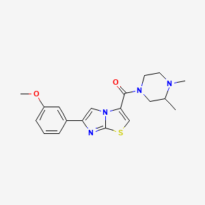 molecular formula C19H22N4O2S B6034596 3-[(3,4-dimethyl-1-piperazinyl)carbonyl]-6-(3-methoxyphenyl)imidazo[2,1-b][1,3]thiazole 