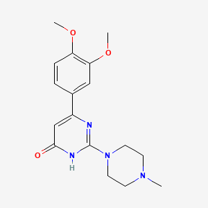 molecular formula C17H22N4O3 B6034627 6-(3,4-dimethoxyphenyl)-2-(4-methyl-1-piperazinyl)-4(3H)-pyrimidinone 