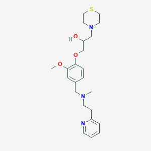 molecular formula C23H33N3O3S B6034632 1-[2-methoxy-4-({methyl[2-(2-pyridinyl)ethyl]amino}methyl)phenoxy]-3-(4-thiomorpholinyl)-2-propanol 