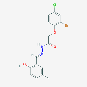 molecular formula C16H14BrClN2O3 B6034642 2-(2-bromo-4-chlorophenoxy)-N'-(2-hydroxy-5-methylbenzylidene)acetohydrazide 