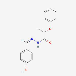 molecular formula C16H16N2O3 B603467 (Z)-N'-(4-hydroxybenzylidene)-2-phenoxypropanehydrazide CAS No. 300590-70-9