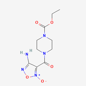 molecular formula C10H15N5O5 B6034685 ethyl 4-[(4-amino-2-oxido-1,2,5-oxadiazol-3-yl)carbonyl]piperazine-1-carboxylate 