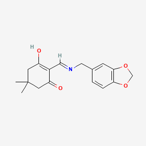 molecular formula C17H19NO4 B6034693 2-{[(1,3-benzodioxol-5-ylmethyl)amino]methylene}-5,5-dimethyl-1,3-cyclohexanedione 