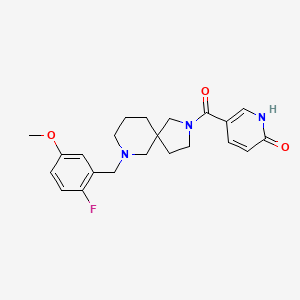 molecular formula C22H26FN3O3 B6034700 5-{[7-(2-fluoro-5-methoxybenzyl)-2,7-diazaspiro[4.5]dec-2-yl]carbonyl}-2-pyridinol 