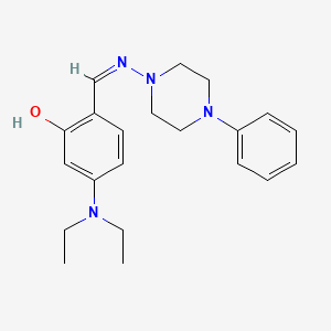 molecular formula C21H28N4O B6034754 5-(diethylamino)-2-{[(4-phenyl-1-piperazinyl)imino]methyl}phenol 