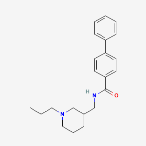 molecular formula C22H28N2O B6034766 N-[(1-propyl-3-piperidinyl)methyl]-4-biphenylcarboxamide 