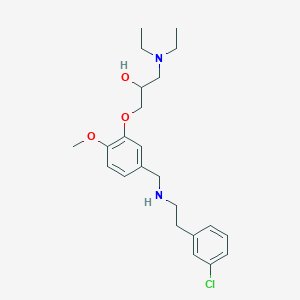 molecular formula C23H33ClN2O3 B6034767 1-[5-({[2-(3-chlorophenyl)ethyl]amino}methyl)-2-methoxyphenoxy]-3-(diethylamino)-2-propanol 
