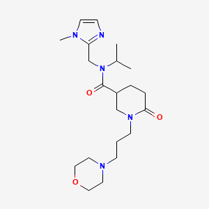molecular formula C21H35N5O3 B6034768 N-isopropyl-N-[(1-methyl-1H-imidazol-2-yl)methyl]-1-[3-(4-morpholinyl)propyl]-6-oxo-3-piperidinecarboxamide 