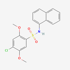 molecular formula C18H16ClNO4S B603479 4-chloro-2,5-dimethoxy-N-(1-naphthyl)benzenesulfonamide CAS No. 1087648-67-6