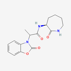 N-[(3S)-2-oxo-3-azepanyl]-2-(2-oxo-1,3-benzoxazol-3(2H)-yl)propanamide