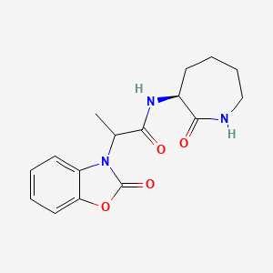 molecular formula C16H19N3O4 B6034794 N-[(3S)-2-oxo-3-azepanyl]-2-(2-oxo-1,3-benzoxazol-3(2H)-yl)propanamide 