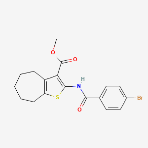 molecular formula C18H18BrNO3S B6034800 methyl 2-[(4-bromobenzoyl)amino]-5,6,7,8-tetrahydro-4H-cyclohepta[b]thiophene-3-carboxylate 