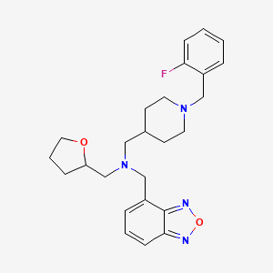 molecular formula C25H31FN4O2 B6034801 (2,1,3-benzoxadiazol-4-ylmethyl){[1-(2-fluorobenzyl)-4-piperidinyl]methyl}(tetrahydro-2-furanylmethyl)amine 