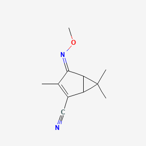 molecular formula C11H14N2O B6034822 4-(methoxyimino)-3,6,6-trimethylbicyclo[3.1.0]hex-2-ene-2-carbonitrile 
