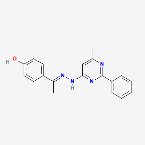 molecular formula C19H18N4O B6034825 1-(4-hydroxyphenyl)ethanone (6-methyl-2-phenyl-4-pyrimidinyl)hydrazone 