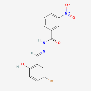 molecular formula C14H10BrN3O4 B603483 N'-(5-溴-2-羟基苯亚甲基)-3-硝基苯甲酰肼 CAS No. 1374407-97-2
