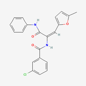 molecular formula C21H17ClN2O3 B6034834 N-[1-(anilinocarbonyl)-2-(5-methyl-2-furyl)vinyl]-3-chlorobenzamide 