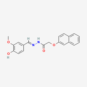 molecular formula C20H18N2O4 B603485 N'-(4-hydroxy-3-methoxybenzylidene)-2-(2-naphthyloxy)acetohydrazide CAS No. 303063-53-8