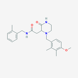 2-[1-(4-methoxy-2,3-dimethylbenzyl)-3-oxo-2-piperazinyl]-N-(2-methylbenzyl)acetamide