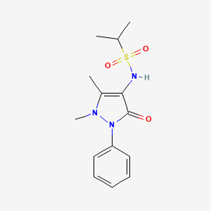 molecular formula C14H19N3O3S B603488 N-(1,5-dimethyl-3-oxo-2-phenyl-2,3-dihydro-1H-pyrazol-4-yl)-2-propanesulfonamide CAS No. 1255146-27-0