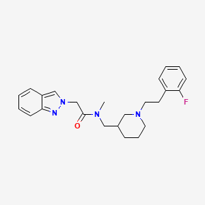 molecular formula C24H29FN4O B6034894 N-({1-[2-(2-fluorophenyl)ethyl]-3-piperidinyl}methyl)-2-(2H-indazol-2-yl)-N-methylacetamide 