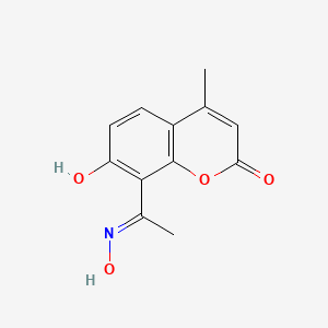 molecular formula C12H11NO4 B603492 7-hydroxy-8-(N-hydroxyethanimidoyl)-4-methyl-2H-chromen-2-one CAS No. 81788-53-6