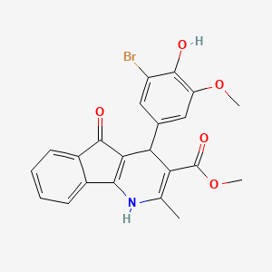 molecular formula C22H18BrNO5 B6034921 methyl 4-(3-bromo-4-hydroxy-5-methoxyphenyl)-2-methyl-5-oxo-4,5-dihydro-1H-indeno[1,2-b]pyridine-3-carboxylate 