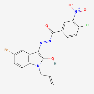 molecular formula C18H12BrClN4O4 B6034939 N'-(1-allyl-5-bromo-2-oxo-1,2-dihydro-3H-indol-3-ylidene)-4-chloro-3-nitrobenzohydrazide 