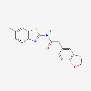 molecular formula C18H16N2O2S B603494 2-(2,3-Dihydrobenzofuran-5-yl)-N-(6-methylbenzo[d]thiazol-2-yl)acetamide CAS No. 1262138-64-6